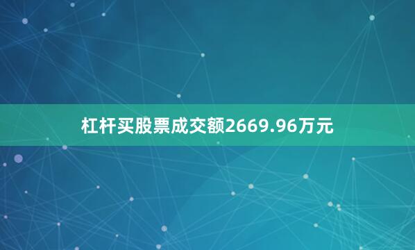杠杆买股票成交额2669.96万元